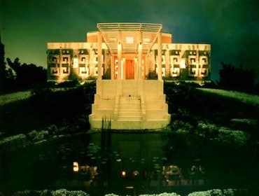 Barnes Residence The Mayan Temple built in Pinecrest, FL in 1994 integrates the Chimney Thermal Effect along with alternate energy, Easterly Wind Scoop