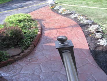 Project photos from Williamson Construction 8 block foundations and brick casements of Oakhurst Homes
radom fieldstone pattern stamped concrete in va