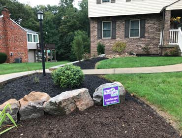 Job in Irwin, PA Small design/install job with standard retaining wall installation.