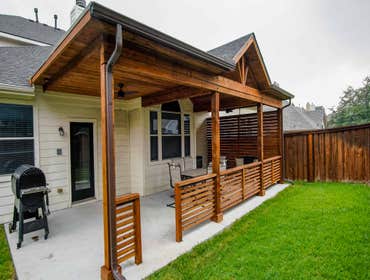 Memorial by Elegant Outdoor Living Services: Patio Cover, Concrete Slab Extension, Safety Fence, Privacy Shade Wall
Adding a patio extension to your h