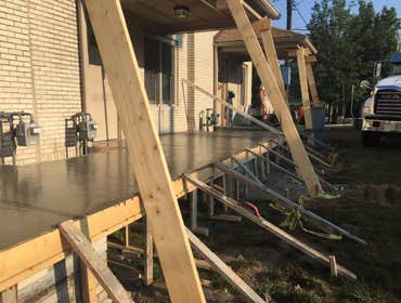 Photos from Hollis Contracting For the owner New Hope, we tore out their concrete side walks and repoured. Also laying a stone wall and having stone fo