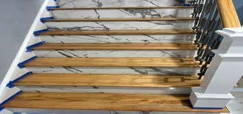 Stairs with West Virginia Oak treads and Egyptian Porcelain