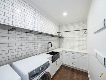 Modern Laundry Room Doing laundry is everyone's arch-nemesis but a beautiful laundry room will make the task a little easier!Remember, a well-designed 