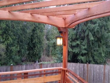 clear cedar pergola