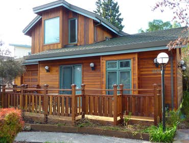 Overstained Redwood Siding