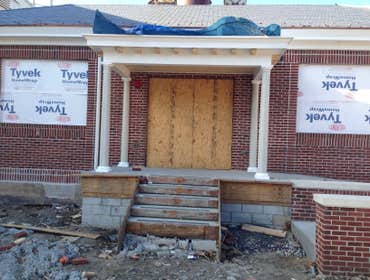 Portico at the front entrance