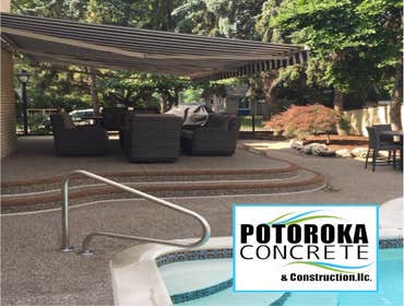 Exposed aggregate Patio photo by Potoroka Concrete