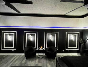 ACCENT WALL WITH SCONCES