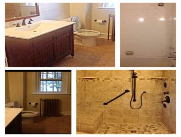Custom Bathroom Complete demo of this bathroom, removing everything down to the joists and studs. Also all new plumbing with body sprays in the custom 