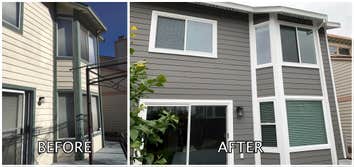 Exterior Home Remodel in San Ramon This project consisted of replacing all the windows and door of the home, the removal of old siding and installation