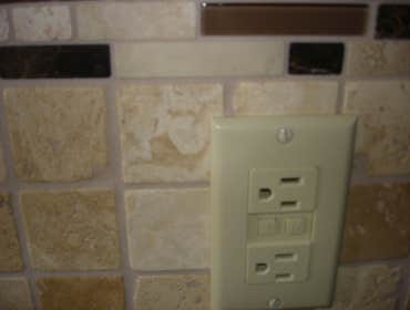 closeup Travertine & glass
