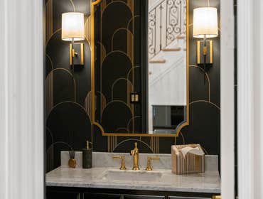 Photos by Memar Interiors, Inc #15 Bathroom remodel in University Park with Versace Tiles