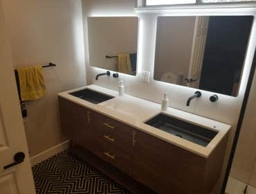 3 Bathrooms in Thousand Oaks “Tile bathroom backsplash”, “bathroom”,
“Bathroom flooring”, “shower seat”, “bathroom door”, “shower glass door”, “shower