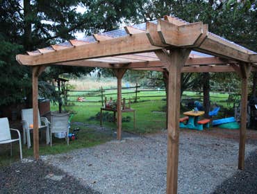 Pergola build Constructed outdoor pergola.