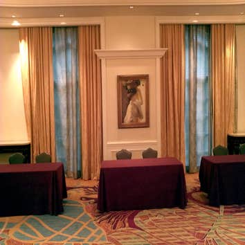 Ritz-Carlton Installation of drapes at the Ritz-Carlton.
