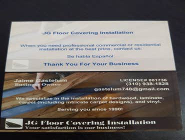 Photos by Jg Floor Covering Installation #1 We do not have a minimum project size.