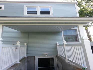 awning over basement entrance
