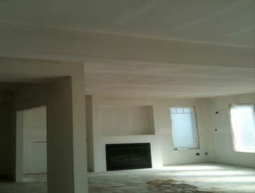 new construction home was a custom two story home about 2,400 square ft. with an orange peel texture. job turned out really nice. All the corner beed i