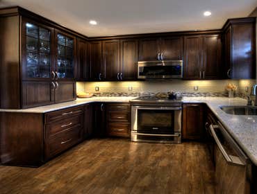Walnut Cabinetry with Quartz
