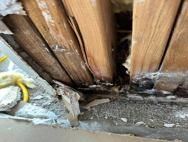 Water Mitigation This project was a roof leak the photos show initial inspection to post demo.