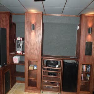 Photos from Vh improvement inc transforms a room in the basement into a media room