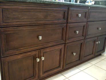 Brookwood Remodel Remodeled two bathroom and refinished custom cabinetry.