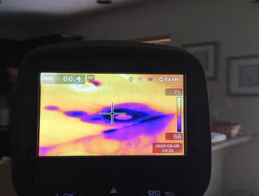 Infrared image plumbing leak