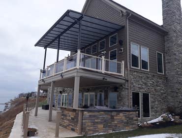 Bright Covers Patio Covers and Commercial Sun Canopies Blocks UV rays and heat, transmits natural light. Made of translucent panels and painted aluminu