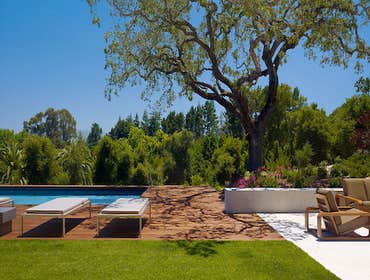 mosaic glass pool ipe deck