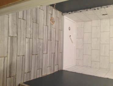 Tile Bathrooms floors and backsplash