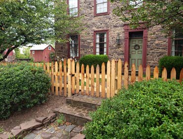 4' Wide Custom Built Gate - 3' Tall 2" spaced stick built gothic topped western red cedar picket fence