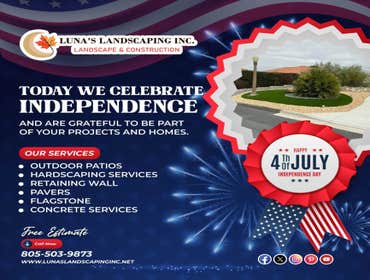 Photos by Luna's Landscaping Inc #4 ? Happy Independence Day! ?? Transform your outdoor spaces with LUNA'S LANDSCAPING INC.
Free Estimates on: patios, 