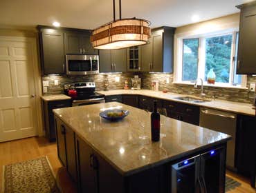 Gray Painted cabinets