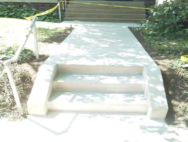 sidewalk and step construction