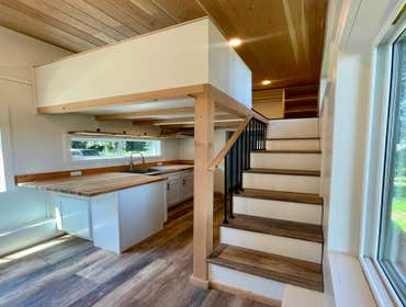 Yucatan Interior - kitchen + stairs to loft