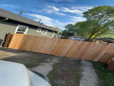 Cedar fence with 4ft opening gate