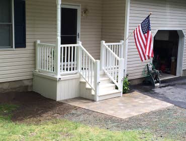 Deck and paver patio