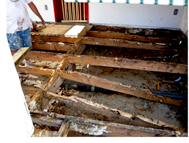 Ocean Villas - Floor joist replacement / Interior remodel Building lift and stabilization, with selective floor system replacement. Complete interior 