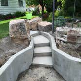 steps and retaining wall