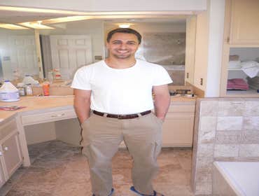 Sherif Marcos Bathroom Remodel Leaks in shower area caused dining room ceiling to collapse.
We tore out, dried out, and installed new tile throughout t