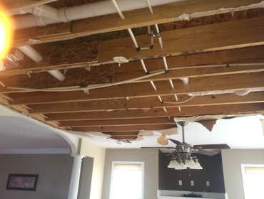 damaged ceiling on main floor