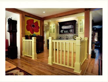Spring Garden St. Kitchen, Great Room., Butlers Pantry Exterior addition for new Kitchen and Great Room with a second floor roof deck. Transformed exis