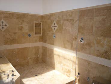 Try Tile Installation Project Bathroom shower and entry way.
