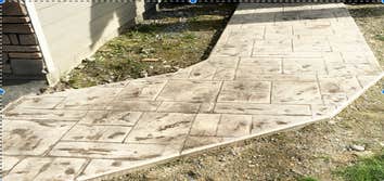 stamped concrete walkway