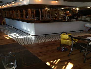 tile and engineered wood floor