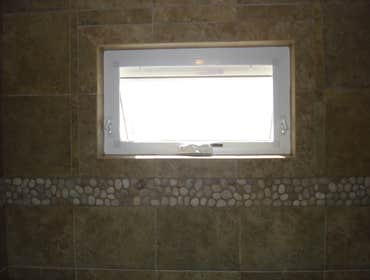 window w/ pebbles
