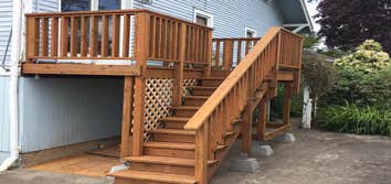 Decks Stairs and Railings We believe a deck should be both beautiful and functional! We are happy to work with your choice of materials, but are especi