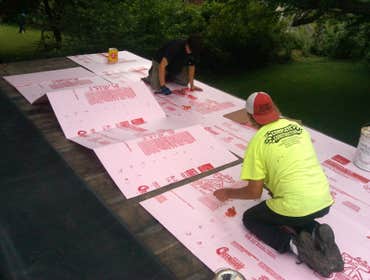EPDM rubber roofing over deck