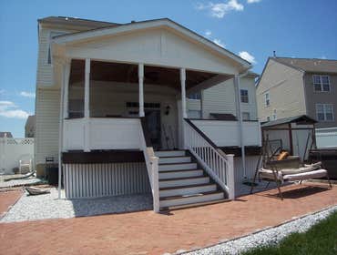 Photo(s) from American Deck Inc Trex Transcend Spiced Rum Open Roof Porch, Timonium, MD