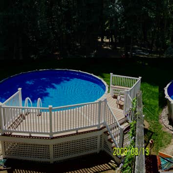 pool deck above ground pool